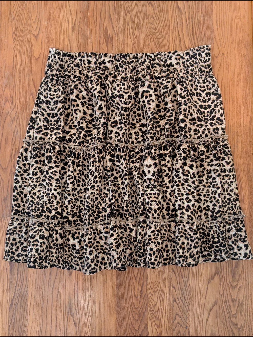Sophie & Kate Leopard Print Patterned Tiered Skirt